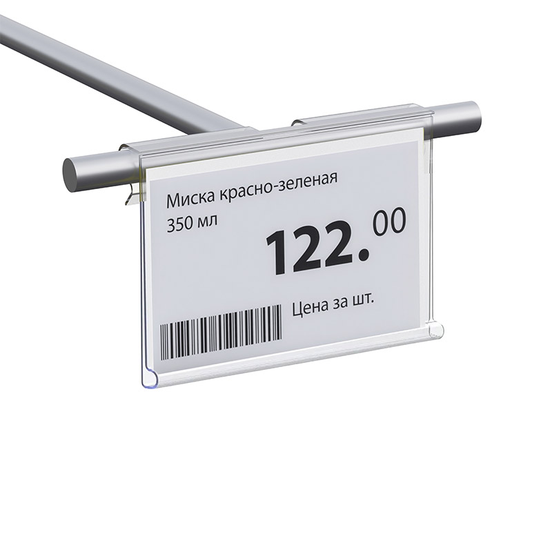 Ценникодержатель на крючок откидной RH39 длина 70 мм, цвет прозрачный EPG